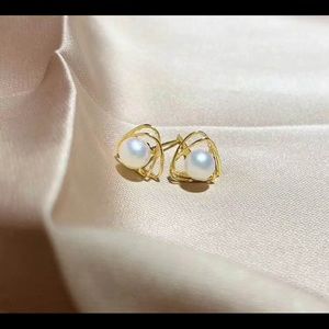 Saltwater Pearl Earrings 18k gold | Real Pearl Earrings | Pearl size 5-6mm